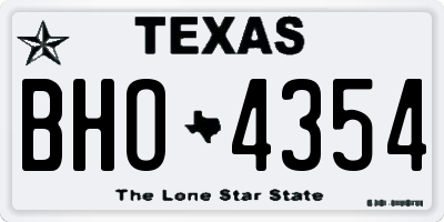 TX license plate BHO4354