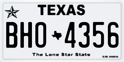 TX license plate BHO4356