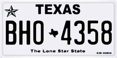 TX license plate BHO4358