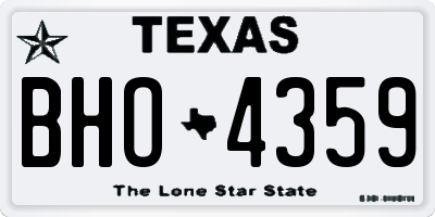 TX license plate BHO4359