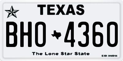 TX license plate BHO4360