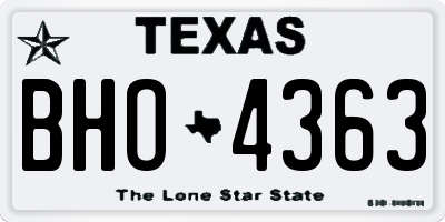 TX license plate BHO4363