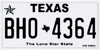 TX license plate BHO4364