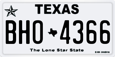 TX license plate BHO4366
