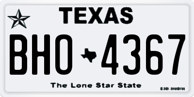 TX license plate BHO4367