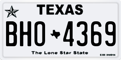 TX license plate BHO4369