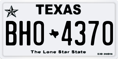 TX license plate BHO4370