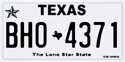 TX license plate BHO4371