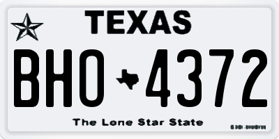TX license plate BHO4372