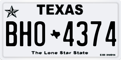 TX license plate BHO4374