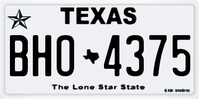 TX license plate BHO4375
