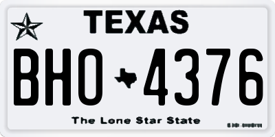 TX license plate BHO4376