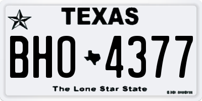 TX license plate BHO4377