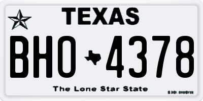 TX license plate BHO4378