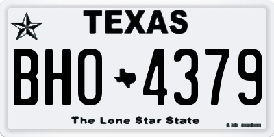 TX license plate BHO4379