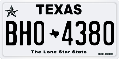 TX license plate BHO4380