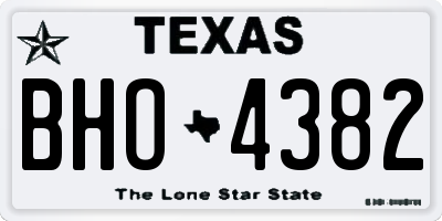 TX license plate BHO4382