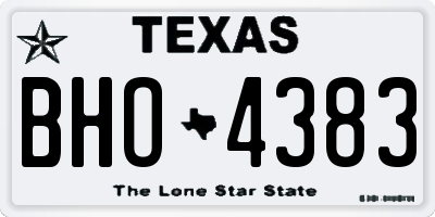 TX license plate BHO4383