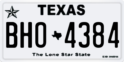 TX license plate BHO4384