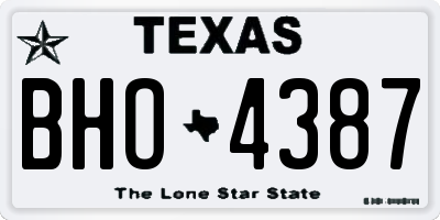 TX license plate BHO4387