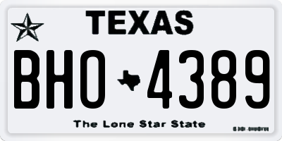 TX license plate BHO4389
