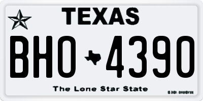 TX license plate BHO4390