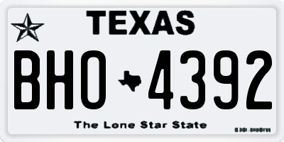TX license plate BHO4392