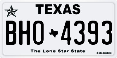 TX license plate BHO4393
