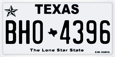 TX license plate BHO4396