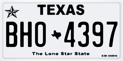 TX license plate BHO4397