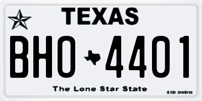 TX license plate BHO4401