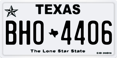 TX license plate BHO4406