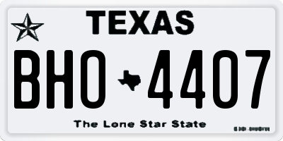 TX license plate BHO4407