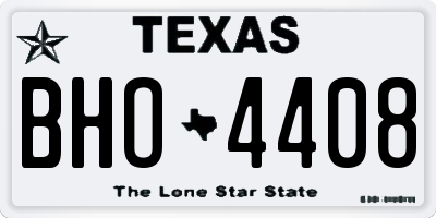 TX license plate BHO4408