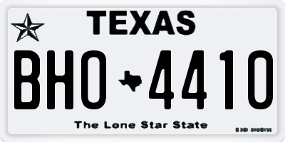 TX license plate BHO4410
