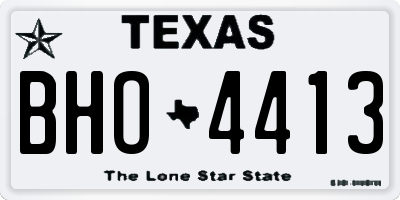 TX license plate BHO4413