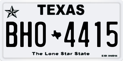 TX license plate BHO4415