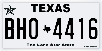 TX license plate BHO4416