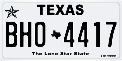 TX license plate BHO4417
