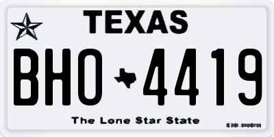 TX license plate BHO4419