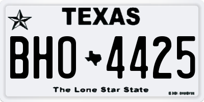 TX license plate BHO4425