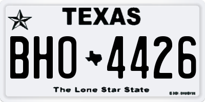 TX license plate BHO4426