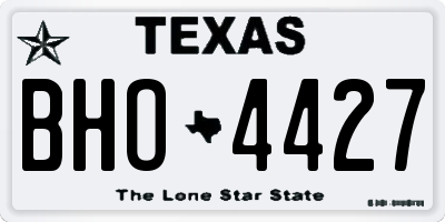 TX license plate BHO4427