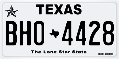 TX license plate BHO4428