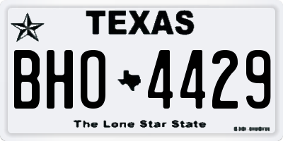 TX license plate BHO4429