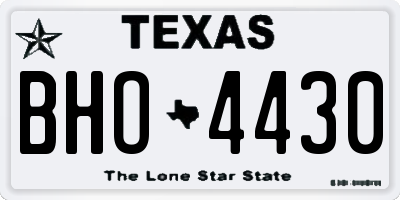 TX license plate BHO4430