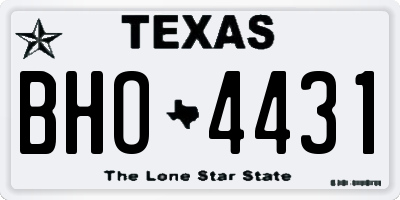 TX license plate BHO4431