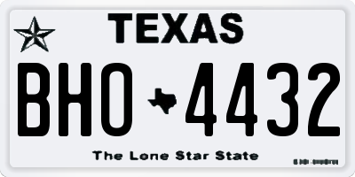 TX license plate BHO4432