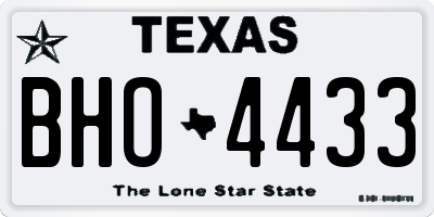 TX license plate BHO4433