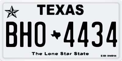 TX license plate BHO4434